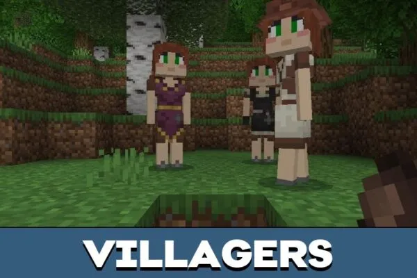 Villagers from Мод Girlfriend для Minecraft PE