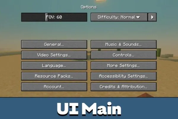 UI Main from Текстур пак VDX Java UI для Minecraft PE
