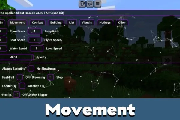 Movement from Чит Apollon для Minecraft PE