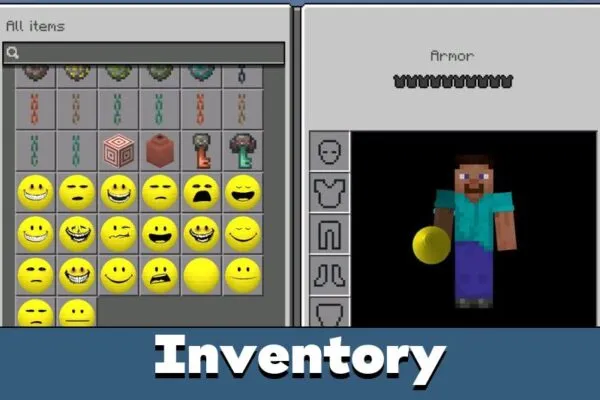 Inventory from Verity Mod for Minecraft PE