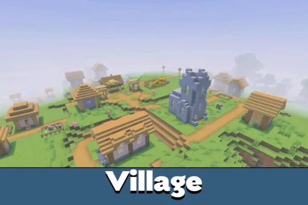 Village from Newb X Dawn Shader Minecraft PE