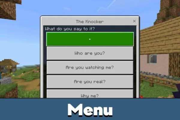 Menu from Мод The Obsessed для Minecraft PE