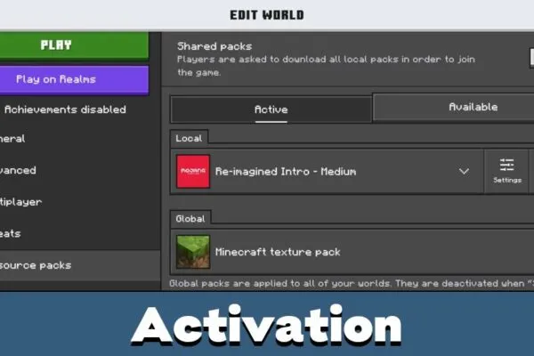 Activation from Мод Reimagined Intro для Minecraft PE